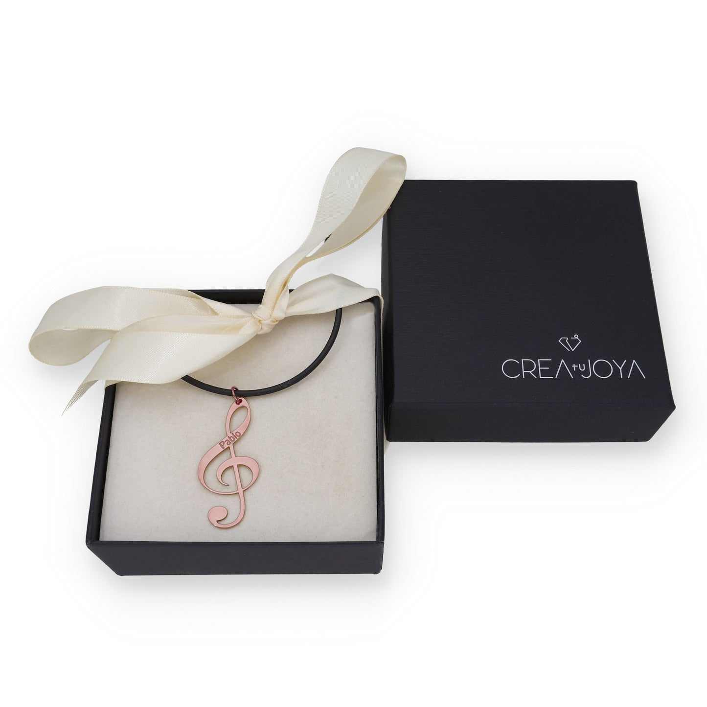 Colgante Clave de Sol en Plata de Ley 925 y baño Oro 18k