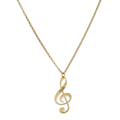 Colgante Clave de Sol en Plata de Ley 925 y baño Oro rosa 18k