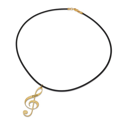 Colgante Clave de Sol en Plata de Ley 925 y baño Oro rosa 18k