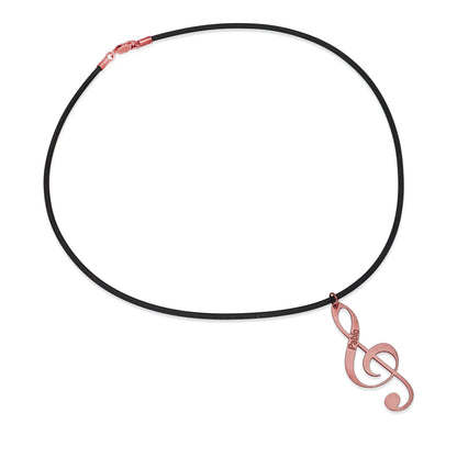 Colgante Clave de Sol en Plata de Ley 925 y baño Oro rosa 18k