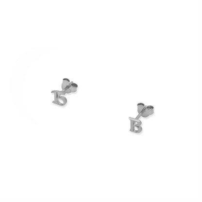Pendientes Juliet Inicial y Número en Plata 925