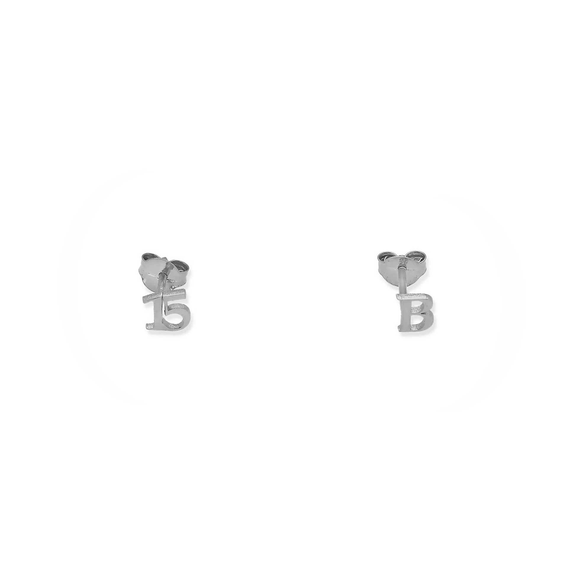 Pendientes Juliet Inicial y Número en Plata 925