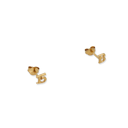 Pendientes Juliet Inicial y Número en Plata 925