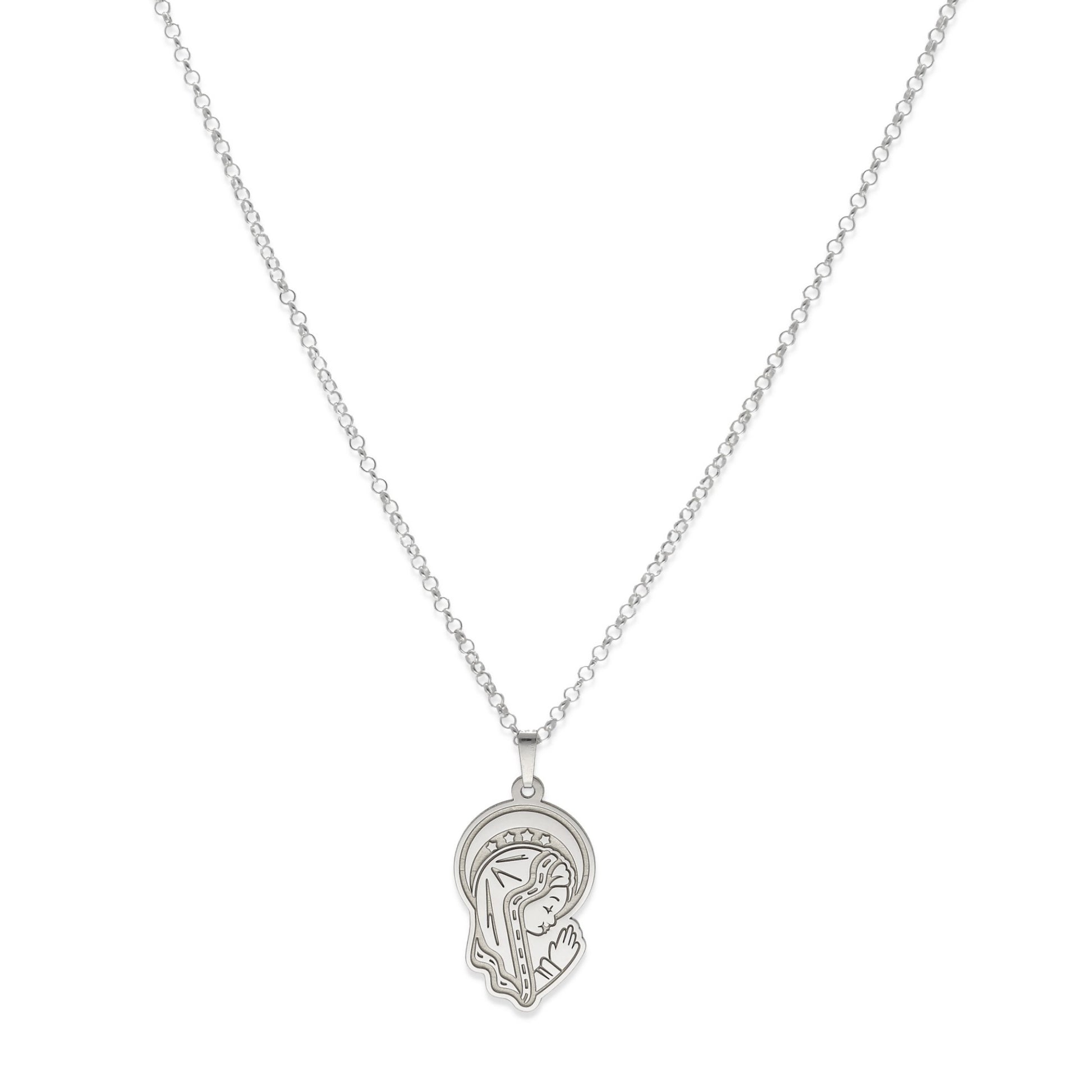 Colgante Virgen Niña en Plata de Ley 925 y baño Oro 18k