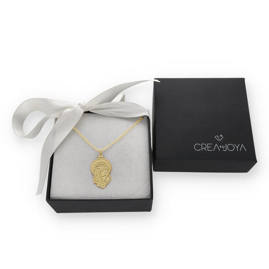 Colgante Virgen Niña en Plata de Ley 925 y baño Oro 18k
