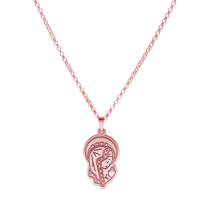 Colgante Virgen Niña en Plata de Ley 925 y baño Oro 18k