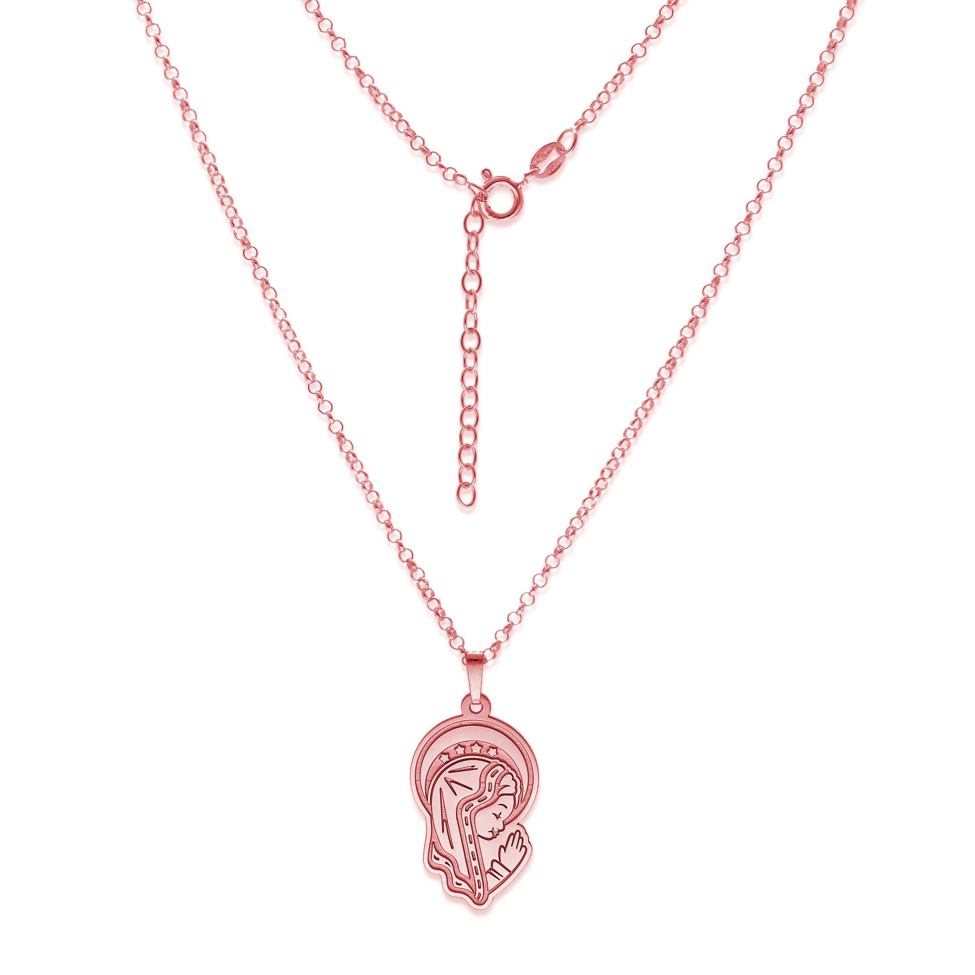 Colgante Virgen Niña en Plata de Ley 925 y baño Oro 18k