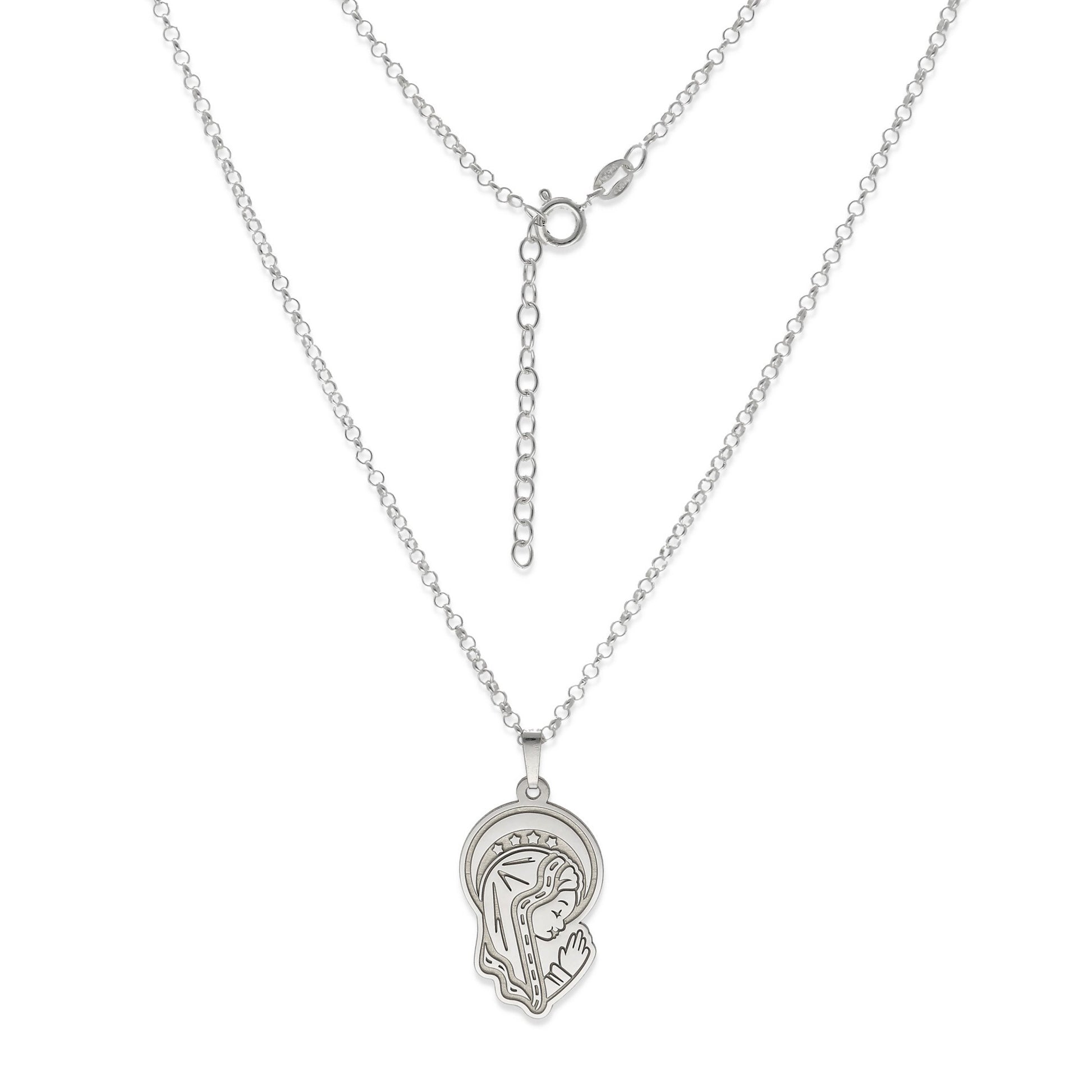 Colgante Virgen Niña en Plata de Ley 925 y baño Oro rosa 18k