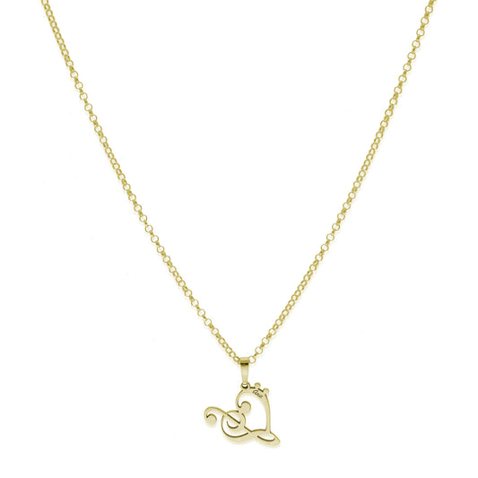 Colgante Love Music en Plata de Ley 925 y baño Oro 18k