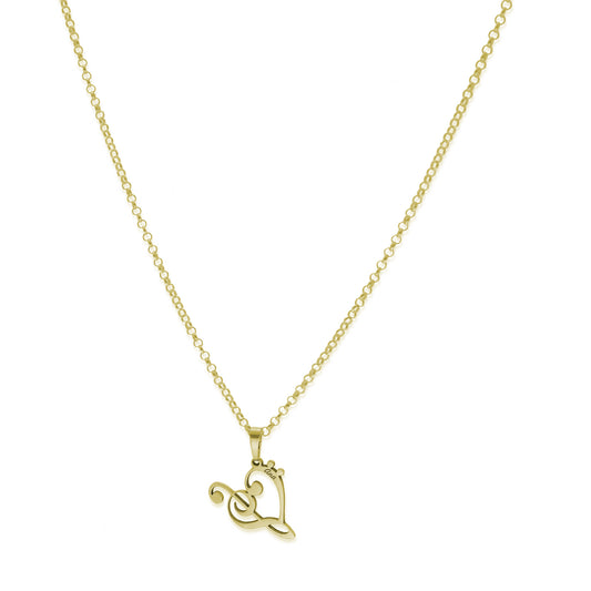 Colgante Love Music en Plata de Ley 925 y baño Oro 18k