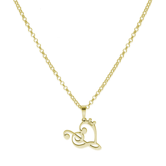 Colgante Love Music en Plata de Ley 925 y baño Oro 18k
