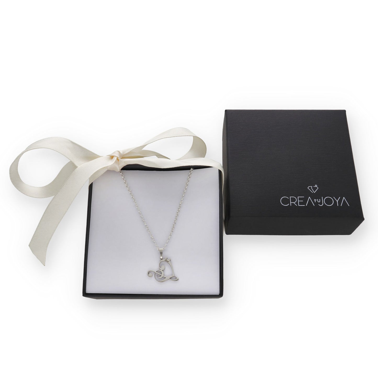 Colgante Love Music en Plata de Ley 925 y baño Oro rosa 18k