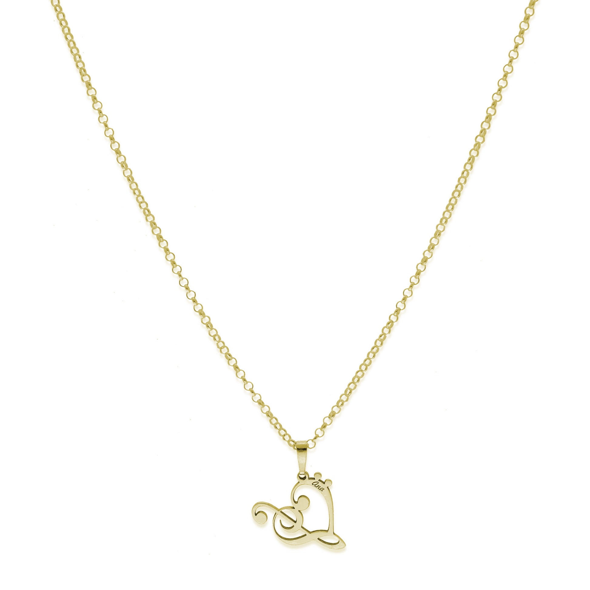 Colgante Love Music en Plata de Ley 925 y baño Oro rosa 18k