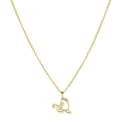 Colgante Love Music en Plata de Ley 925 y baño Oro rosa 18k