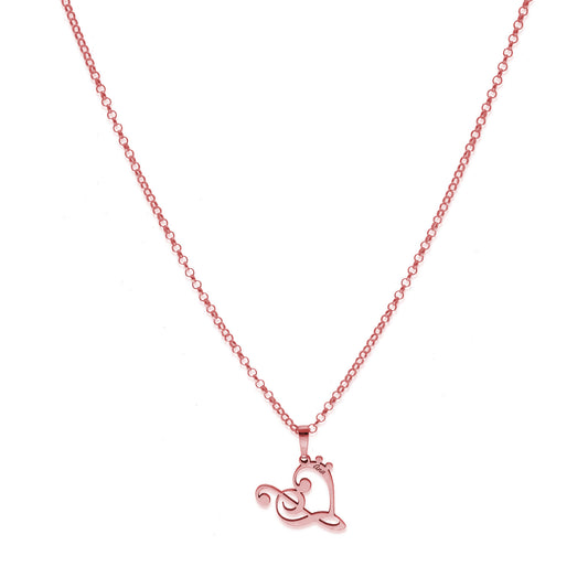 Colgante Love Music en Plata de Ley 925 y baño Oro rosa 18k