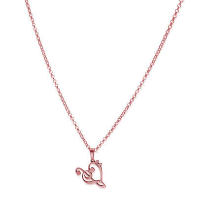 Colgante Love Music en Plata de Ley 925 y baño Oro rosa 18k
