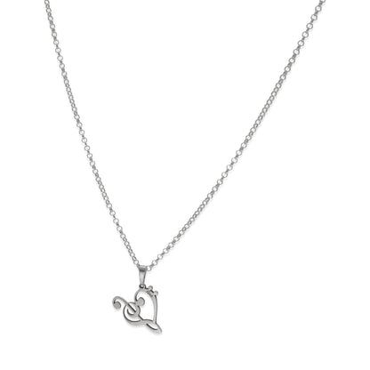 Colgante Love Music en Plata de Ley 925 y baño Oro rosa 18k