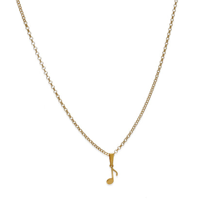 Colgante Nota Musical en Plata de Ley 925 y baño Oro 18k