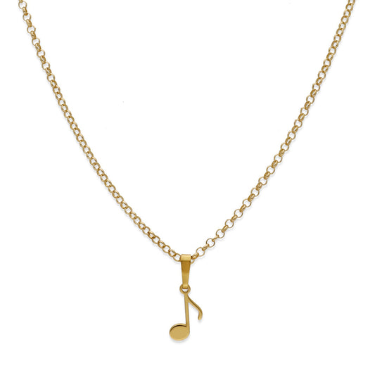 Colgante Nota Musical en Plata de Ley 925 y baño Oro 18k