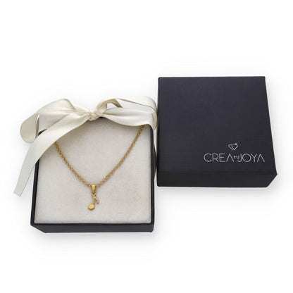 Colgante Nota Musical en Plata de Ley 925 y baño Oro 18k
