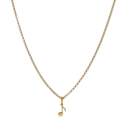 Colgante Nota Musical en Plata de Ley 925 y baño Oro 18k