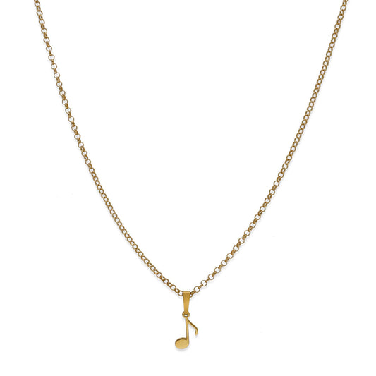 Colgante Nota Musical en Plata de Ley 925 y baño Oro 18k