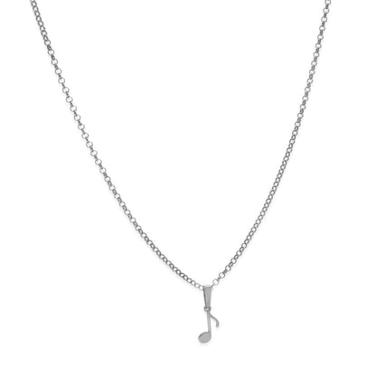 Colgante Nota Musical en Plata de Ley 925 y baño Oro rosa 18k