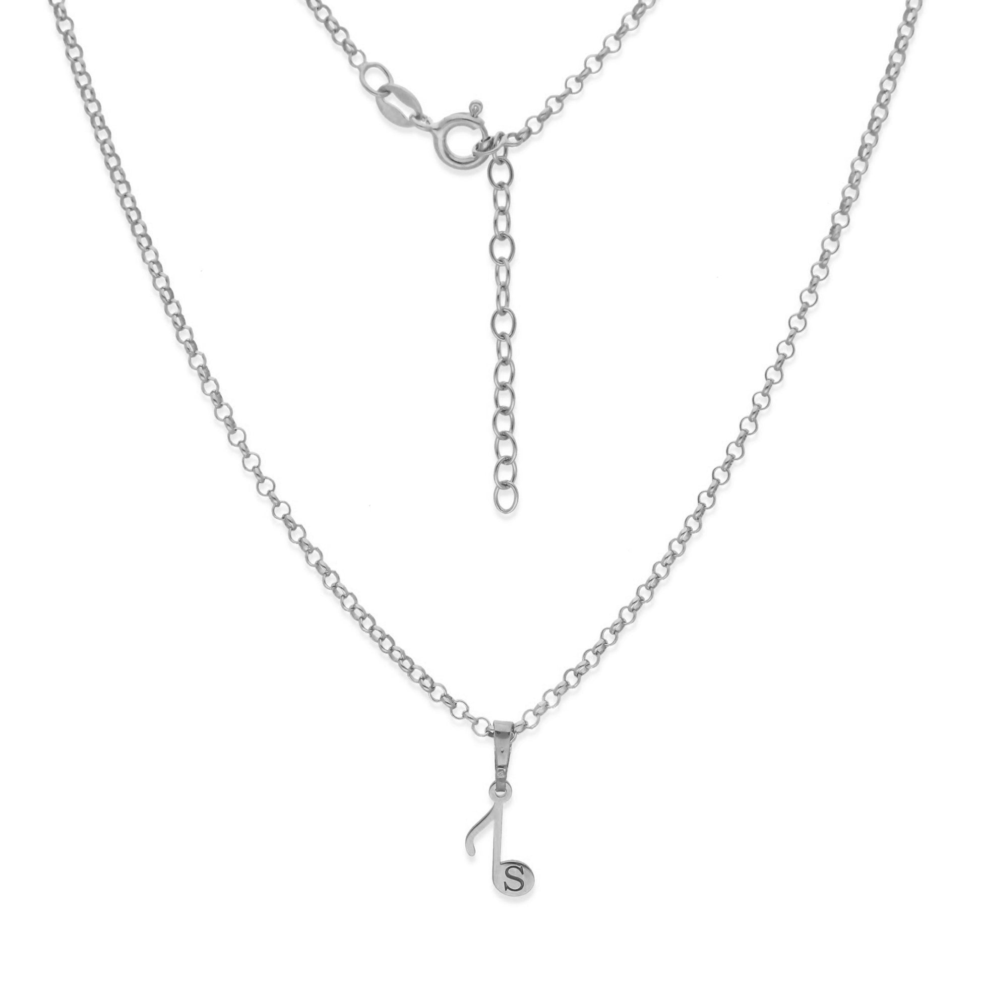 Colgante Nota Musical en Plata de Ley 925 y baño Oro rosa 18k