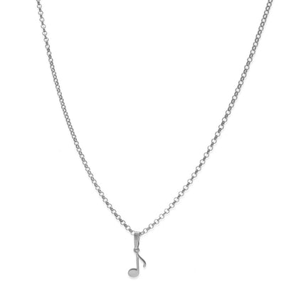 Colgante Nota Musical en Plata de Ley 925 y baño Oro rosa 18k