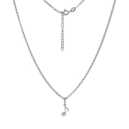 Colgante Nota Musical en Plata de Ley 925 y baño Oro rosa 18k