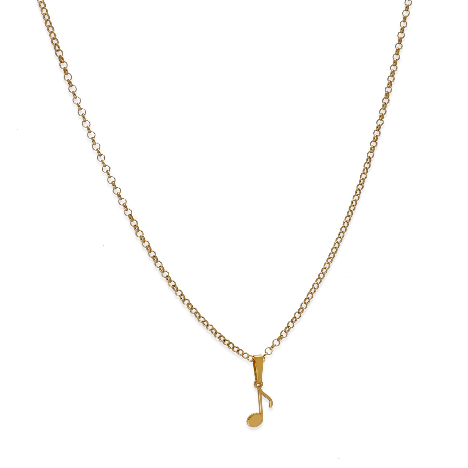 Colgante Nota Musical en Plata de Ley 925 y baño Oro rosa 18k