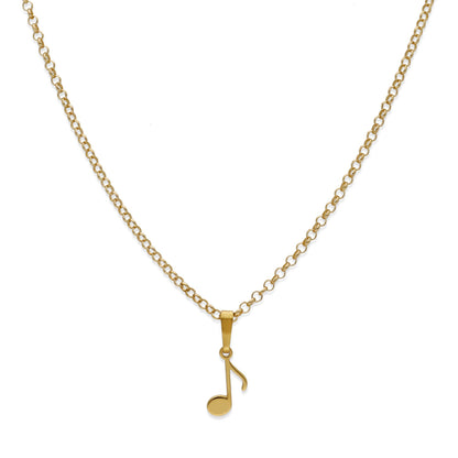 Colgante Nota Musical en Plata de Ley 925 y baño Oro rosa 18k