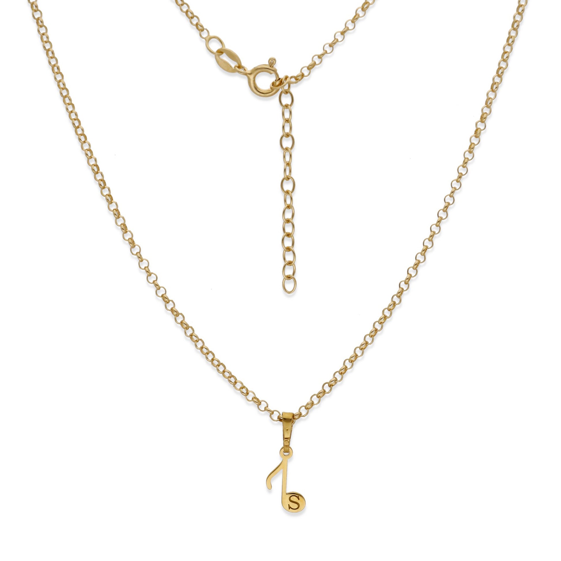 Colgante Nota Musical en Plata de Ley 925 y baño Oro rosa 18k