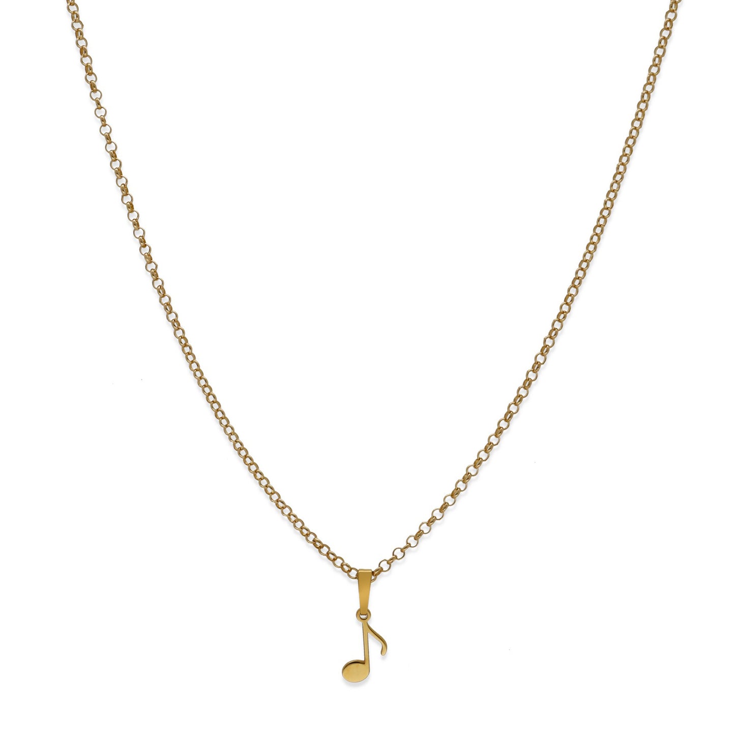 Colgante Nota Musical en Plata de Ley 925 y baño Oro rosa 18k