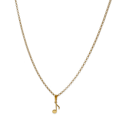 Colgante Nota Musical en Plata de Ley 925 y baño Oro rosa 18k