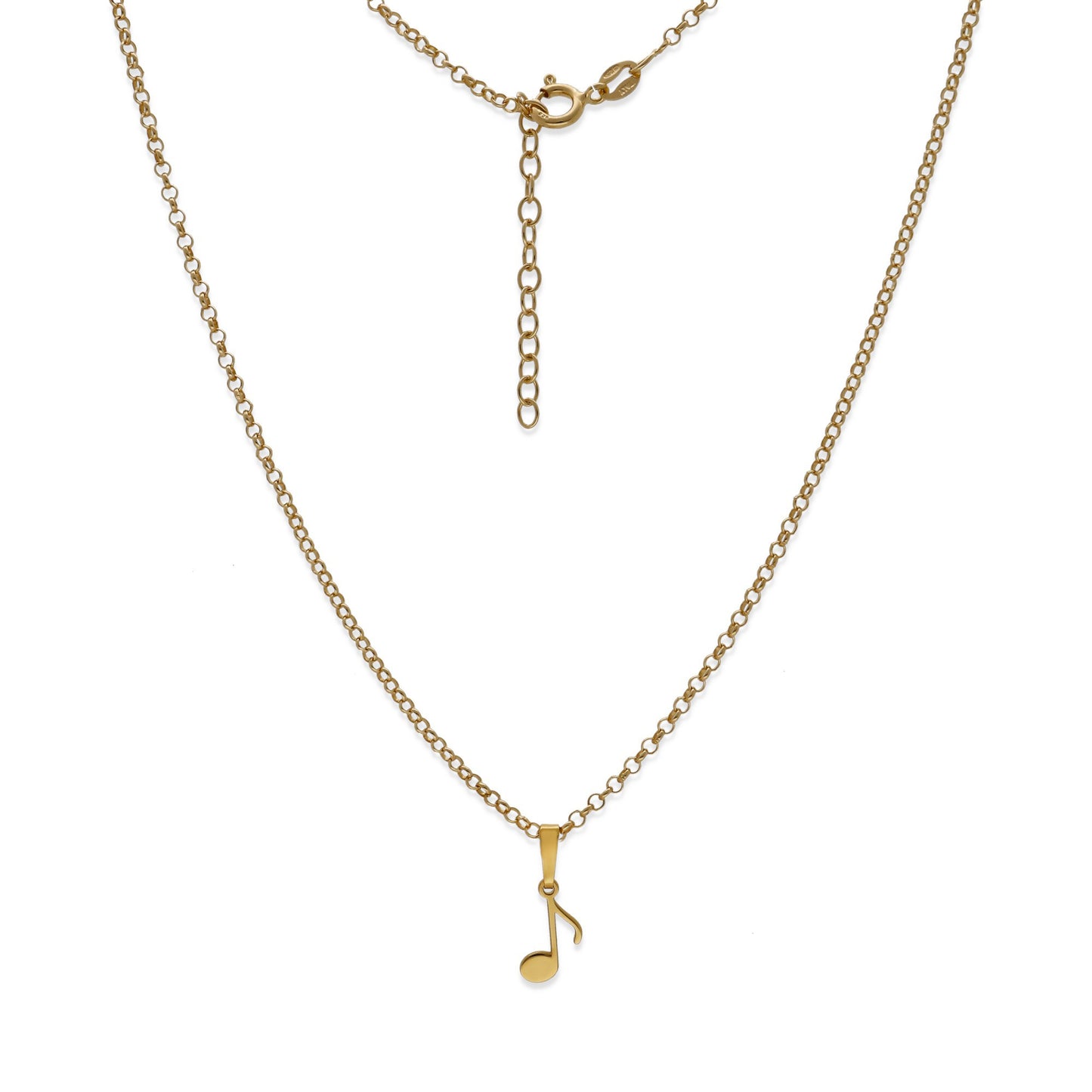 Colgante Nota Musical en Plata de Ley 925 y baño Oro rosa 18k