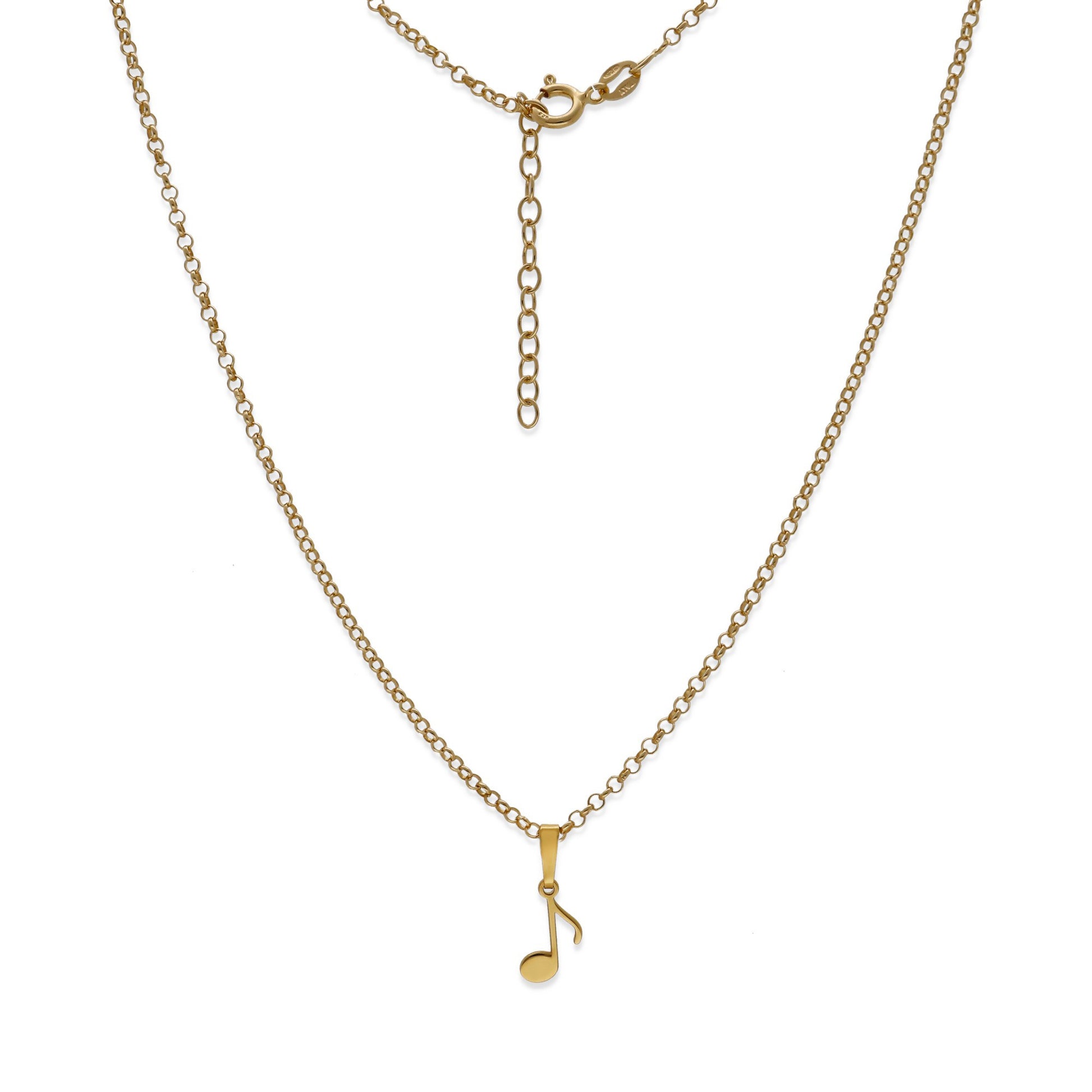 Colgante Nota Musical en Plata de Ley 925 y baño Oro rosa 18k