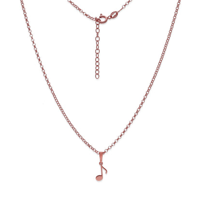 Colgante Nota Musical en Plata de Ley 925 y baño Oro rosa 18k