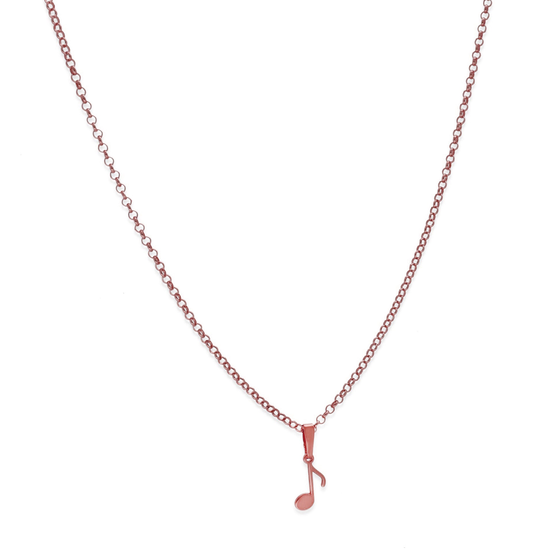 Colgante Nota Musical en Plata de Ley 925 y baño Oro rosa 18k