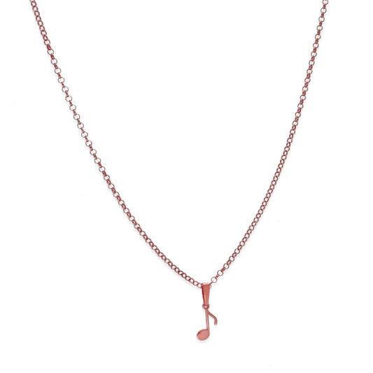 Colgante Nota Musical en Plata de Ley 925 y baño Oro rosa 18k