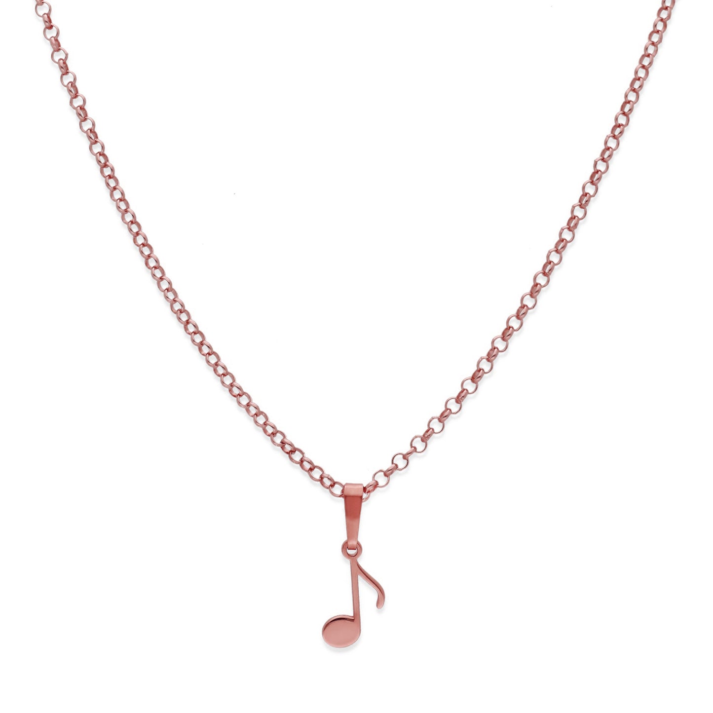 Colgante Nota Musical en Plata de Ley 925 y baño Oro rosa 18k