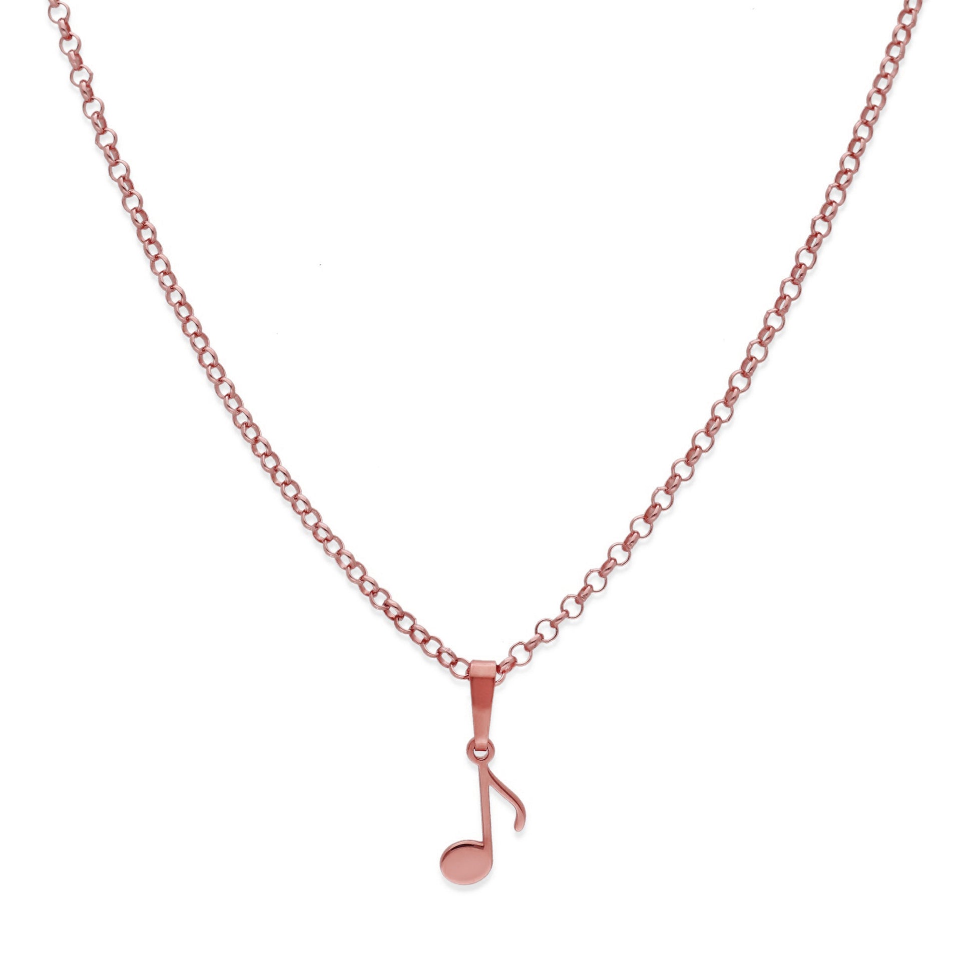 Colgante Nota Musical en Plata de Ley 925 y baño Oro rosa 18k