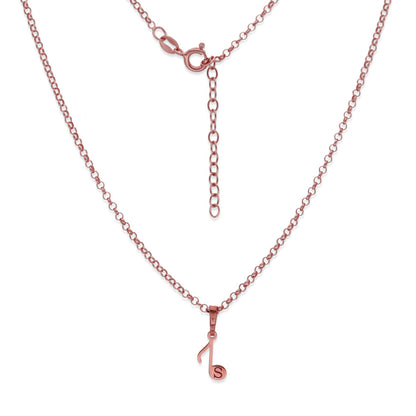 Colgante Nota Musical en Plata de Ley 925 y baño Oro rosa 18k