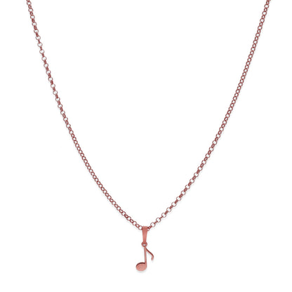 Colgante Nota Musical en Plata de Ley 925 y baño Oro rosa 18k