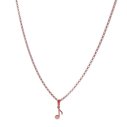 Colgante Nota Musical en Plata de Ley 925 y baño Oro rosa 18k