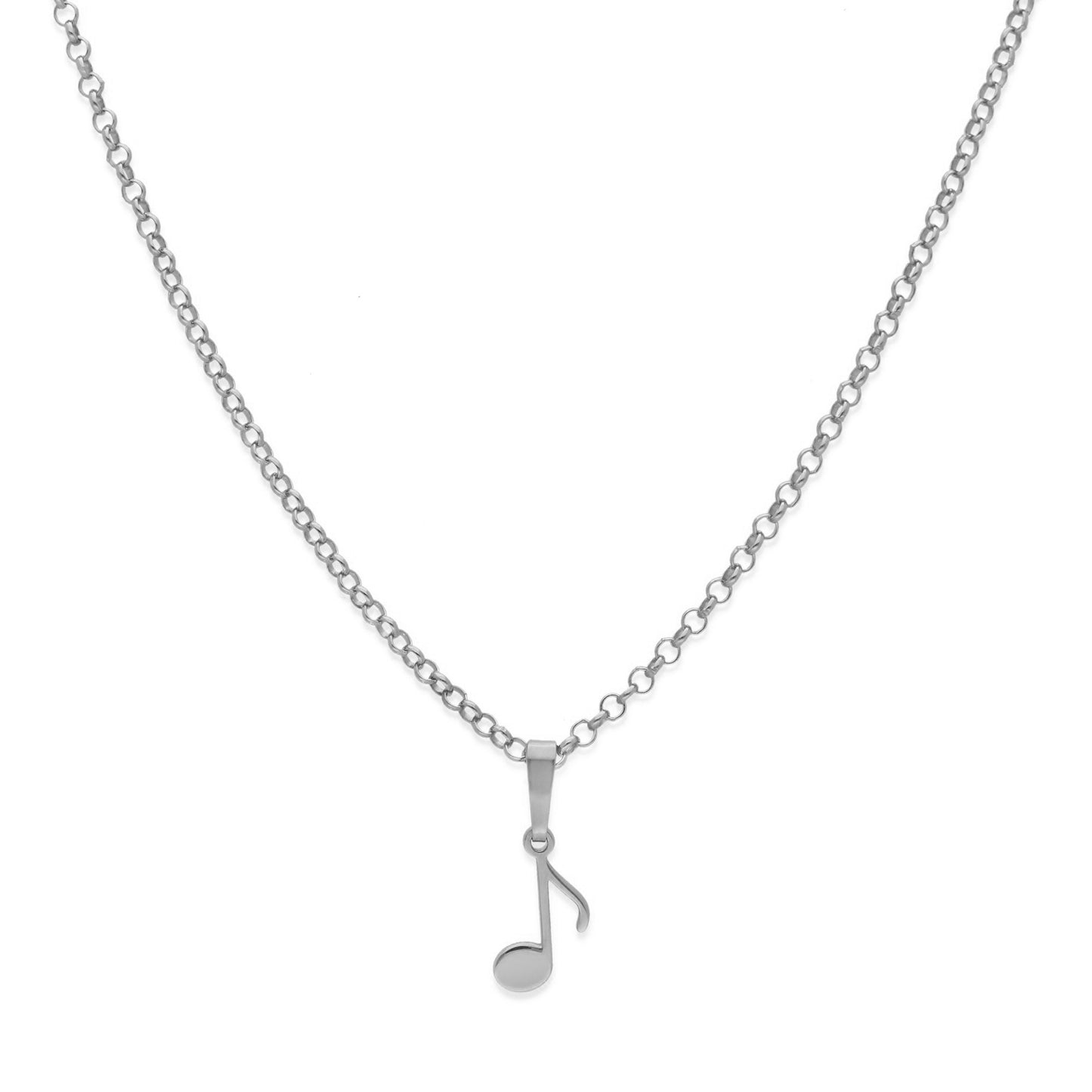 Colgante Nota Musical en Plata de Ley 925 y baño Oro rosa 18k