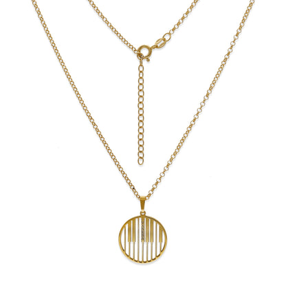 Colgante Piano en Plata de Ley 925 y baño Oro 18k