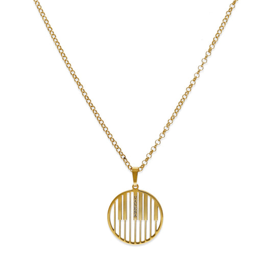 Colgante Piano en Plata de Ley 925 y baño Oro 18k