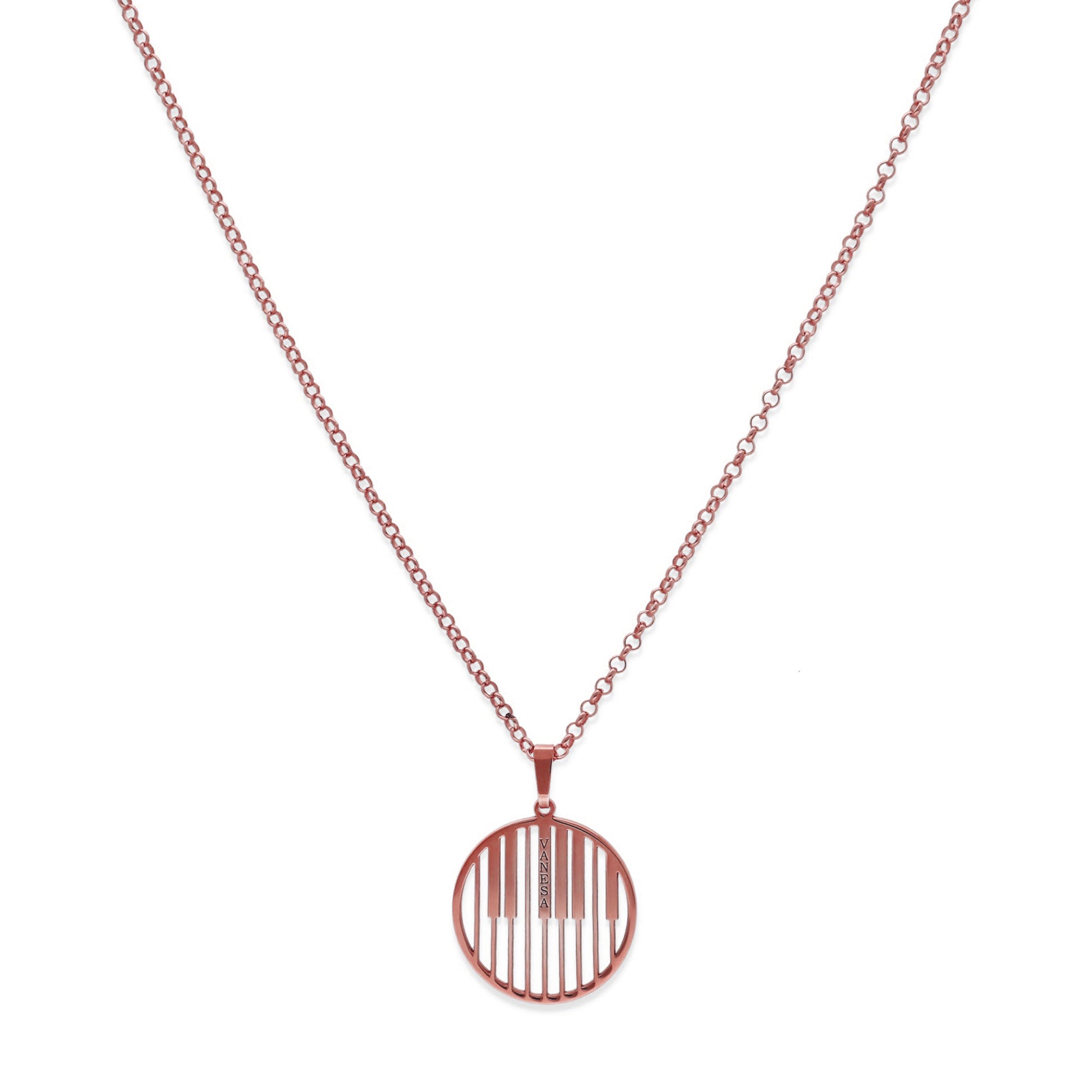 Colgante Piano en Plata de Ley 925 y baño Oro 18k