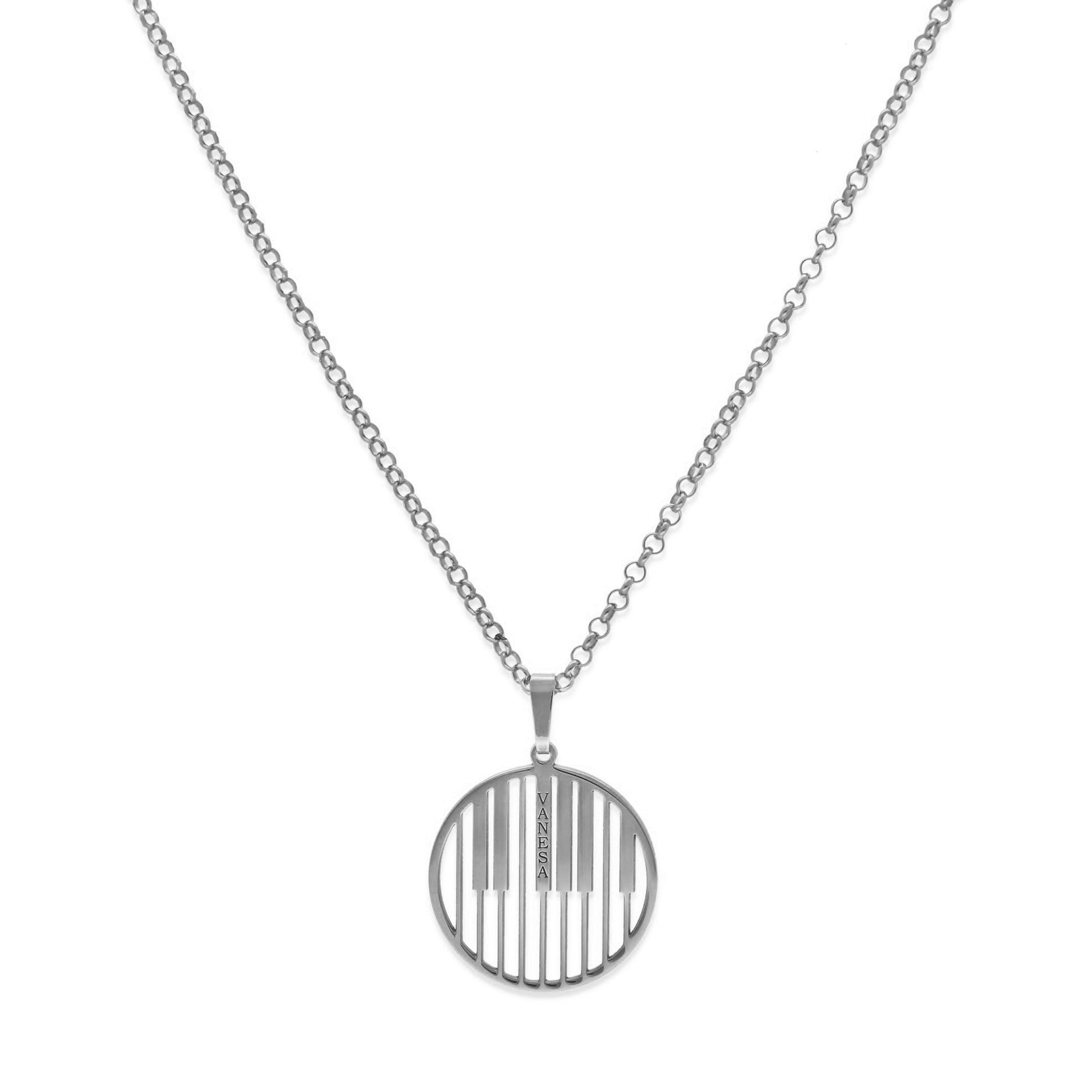 Colgante Piano en Plata de Ley 925 y baño Oro 18k